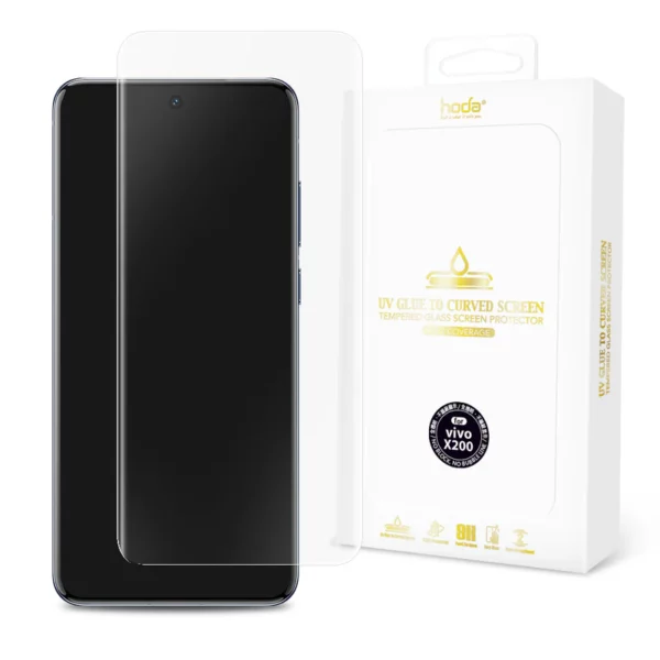 【hoda】3D 亮面玻璃保護貼 vivo X200 系列 (UV膠全貼合)