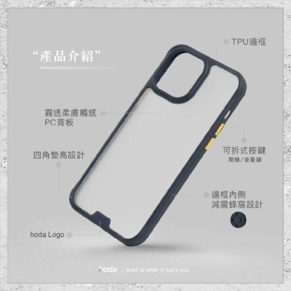 【hoda】柔石軍規防摔保護殼-霧透 iPhone 13 系列 軍規防摔殼 手機殼：圖片 4