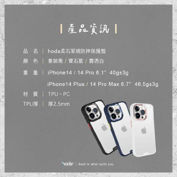 【hoda】柔石軍規防摔保護殼 iPhone 14 系列 軍規防摔殼 手機殼：圖片 10