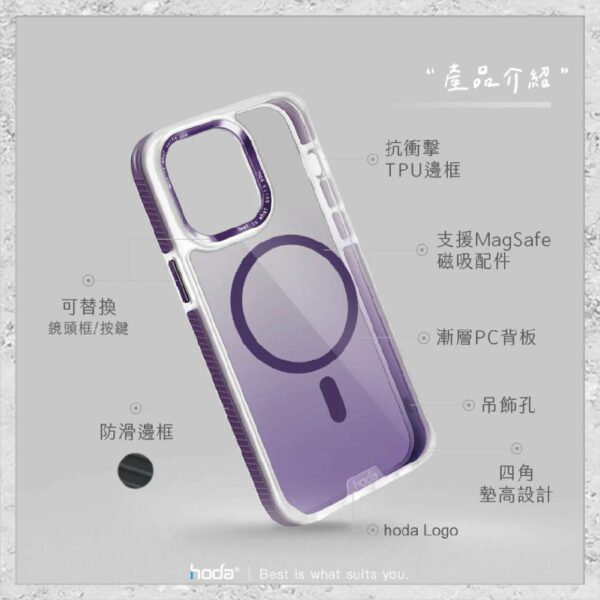 【hoda】MagSafe 彩石軍規防摔保護殼 iPhone 14 系列 軍規防摔殼 磁吸手機殼：圖片 4