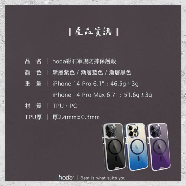 【hoda】MagSafe 彩石軍規防摔保護殼 iPhone 14 系列 軍規防摔殼 磁吸手機殼：圖片 11
