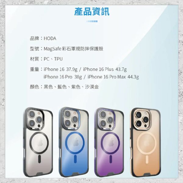 【hoda】MAGSAFE彩石軍規防摔保護殼 for iPhone16系列 軍規防摔殼 磁吸手機殼：圖片 8