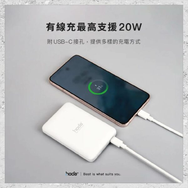 『hoda』5000mAh 磁吸式行動電源 MagSafe磁吸行充：圖片 6