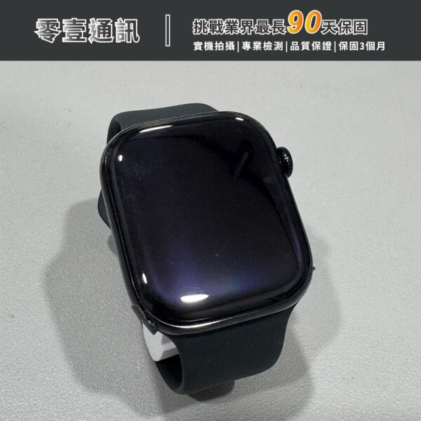台中中古手機買賣推薦 ｜Apple Watch S10-46m鋁黑-黑錶帶S/M(GPS) 門市展示機 中古機 二手機 福利機｜零壹通訊