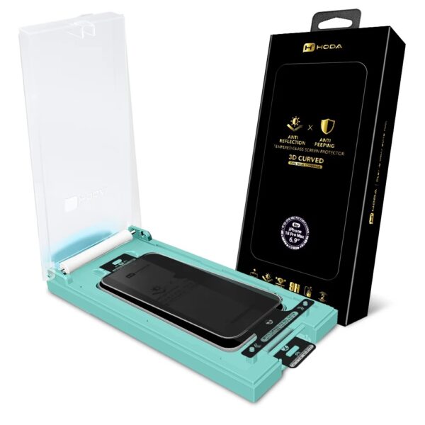 HODA 3D熱彎曲面 AR抗反射超韌晶防窺玻璃保護貼 iPhone 18 系列